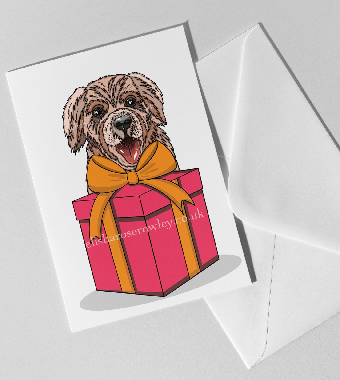 A Dog's Gift, Birthday/Christmas/Every-Day Greeting Card A5, 4 Colours