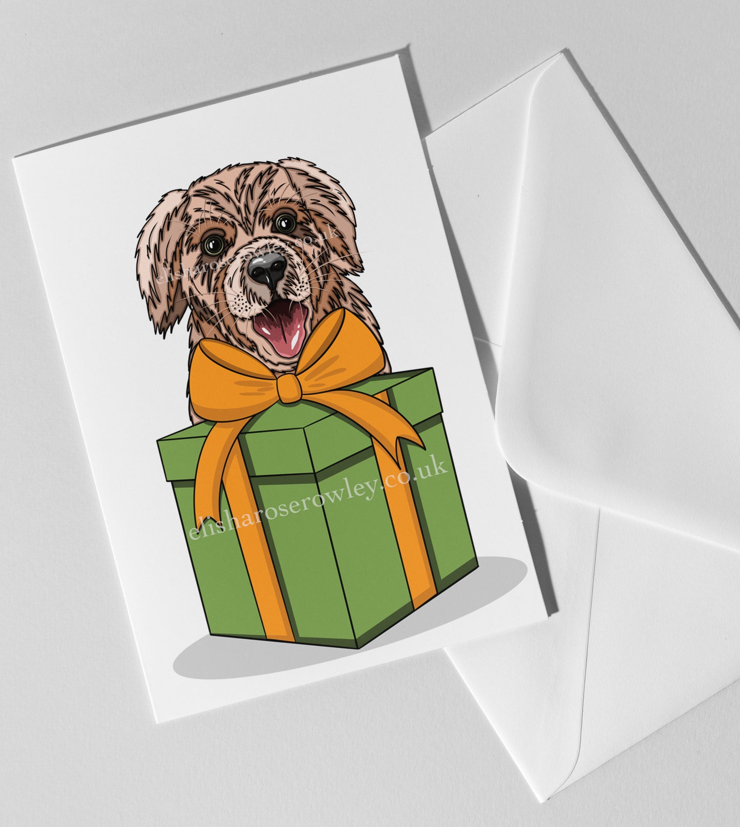 A Dog's Gift, Birthday/Christmas/Every-Day Greeting Card A5, 4 Colours