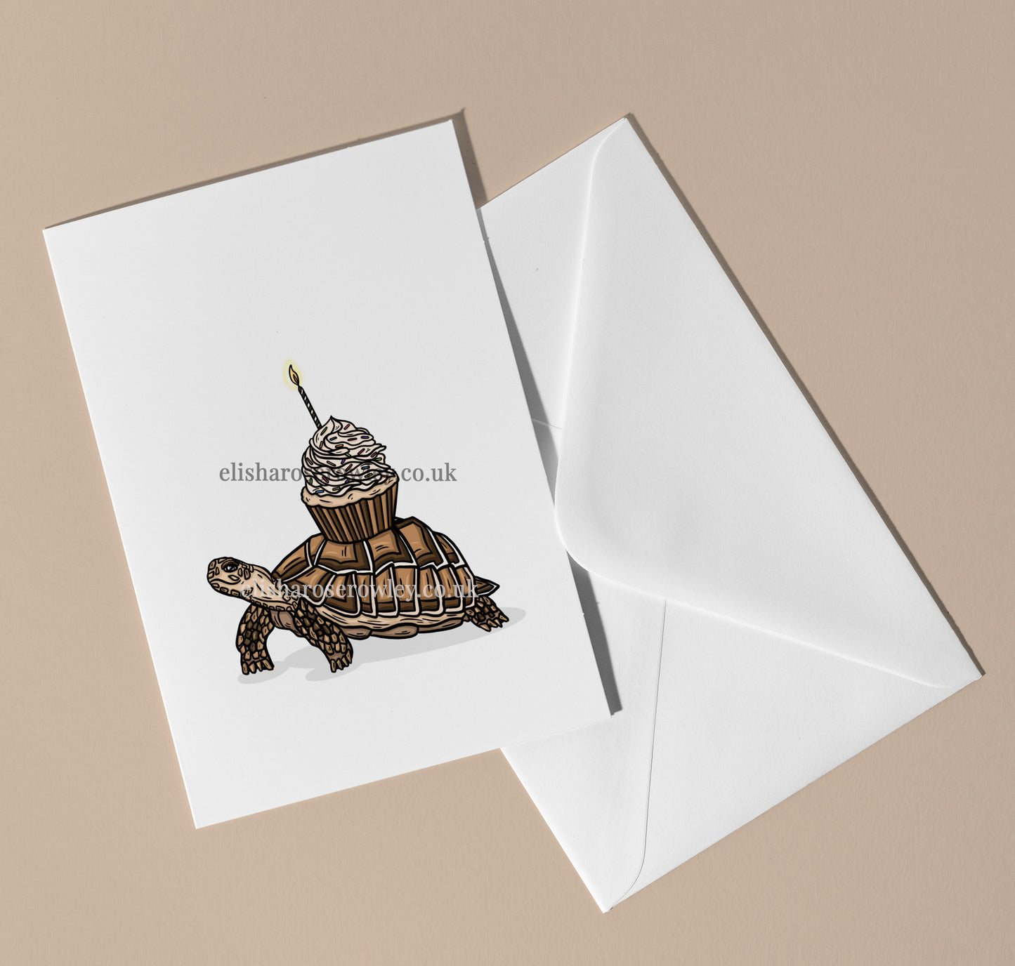 Turtle Cupcake! Birthday/Celebration Greeting Card A5