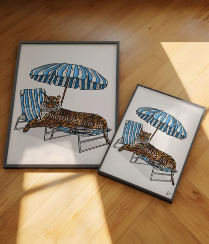 Sunshine and Stripes! Summer Animal Art Print