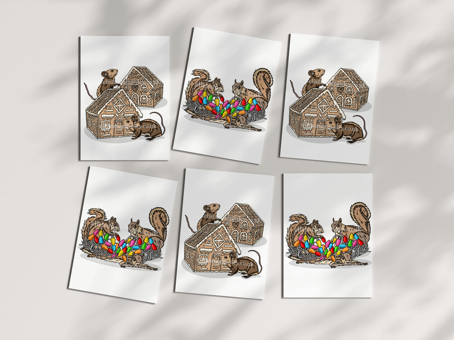 Pack of 6 Animal Christmas Cards - Hand-drawn and Illustrated Greeting Cards, A6 or A5