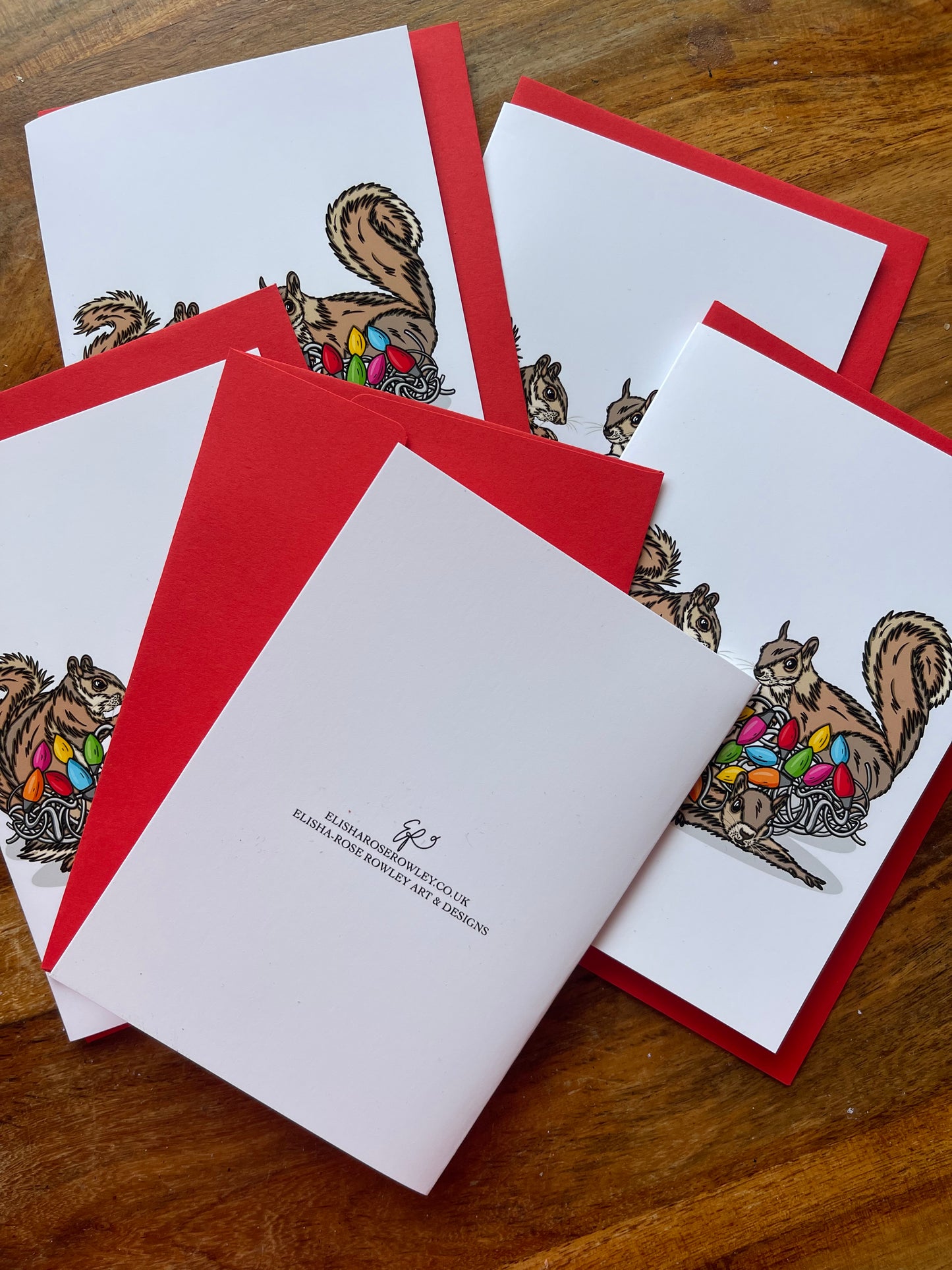 Merry Squirrels! Hand-drawn and Illustrated Greeting Card, A6 or A5