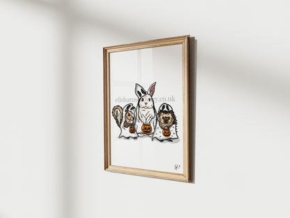 The Little Woodland Ghosts! (Trio Print) Autumn/Halloween Collection