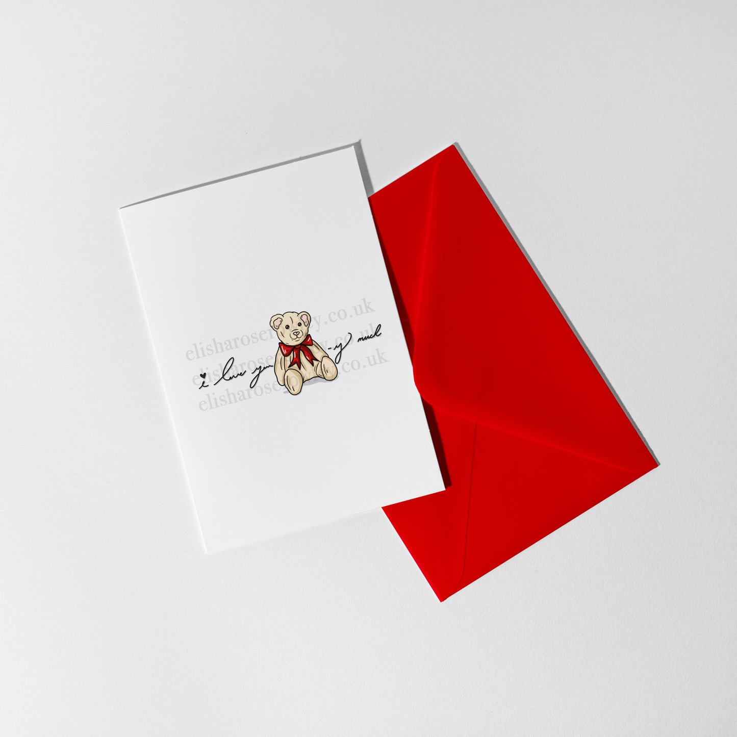 'I love you 'Bear'-y much' Valentines/Anniversary Card. Hand-Drawn and Illustrated Card, A6 or A5