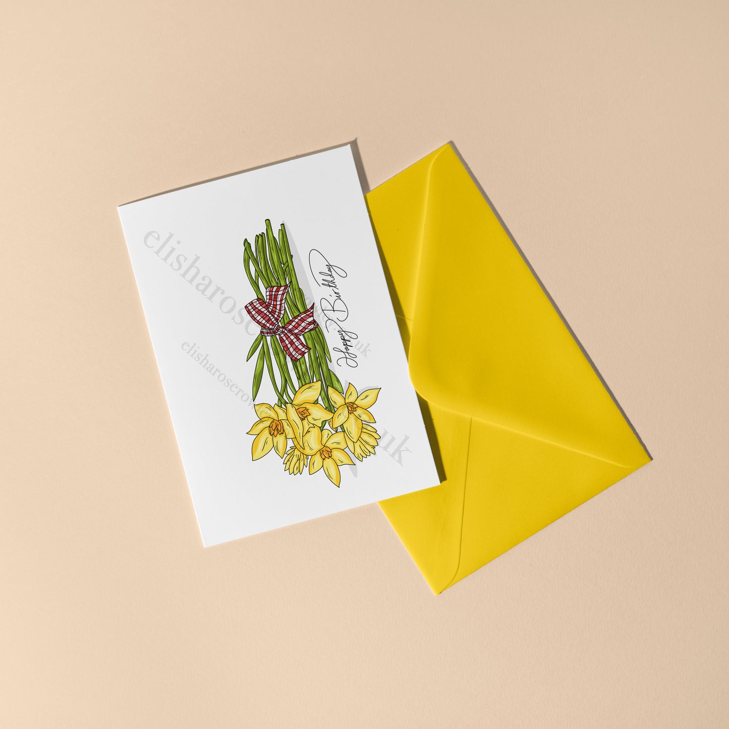 Daffodils Springtime Floral Greeting Card - Blank/Birthday/Mother's Day