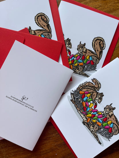 Pack of 6 Animal Christmas Cards - Hand-drawn and Illustrated Greeting Cards, A6 or A5