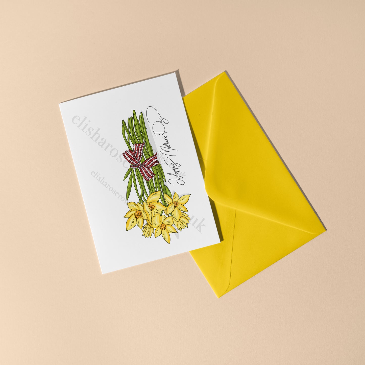 Daffodils Springtime Floral Greeting Card - Blank/Birthday/Mother's Day