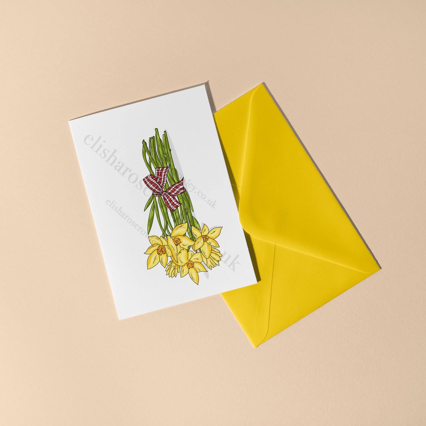 Daffodils Springtime Floral Greeting Card - Blank/Birthday/Mother's Day