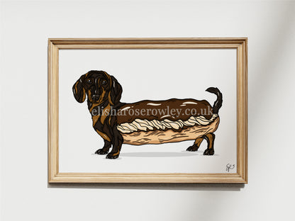 The Dash'clair, Chocolate Eclair Dachshund Dog - Kitchen Art Print