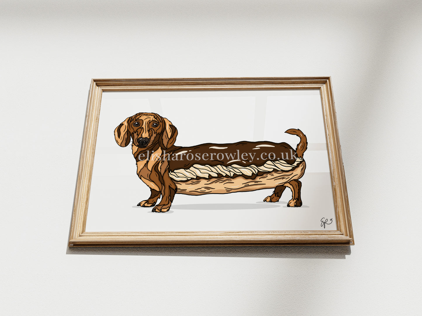 The Dash'clair, Chocolate Eclair Dachshund Dog - Kitchen Art Print
