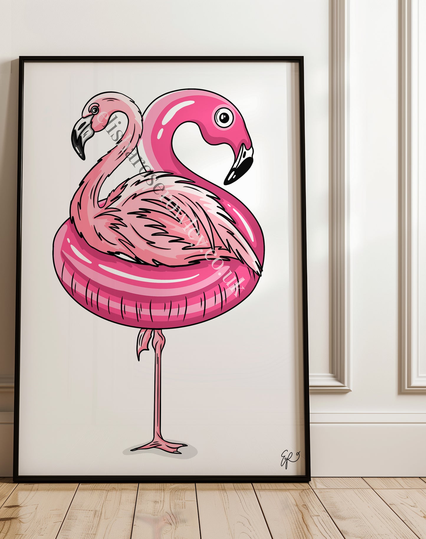 Poolside Flamingo! Summer Animal Art Print
