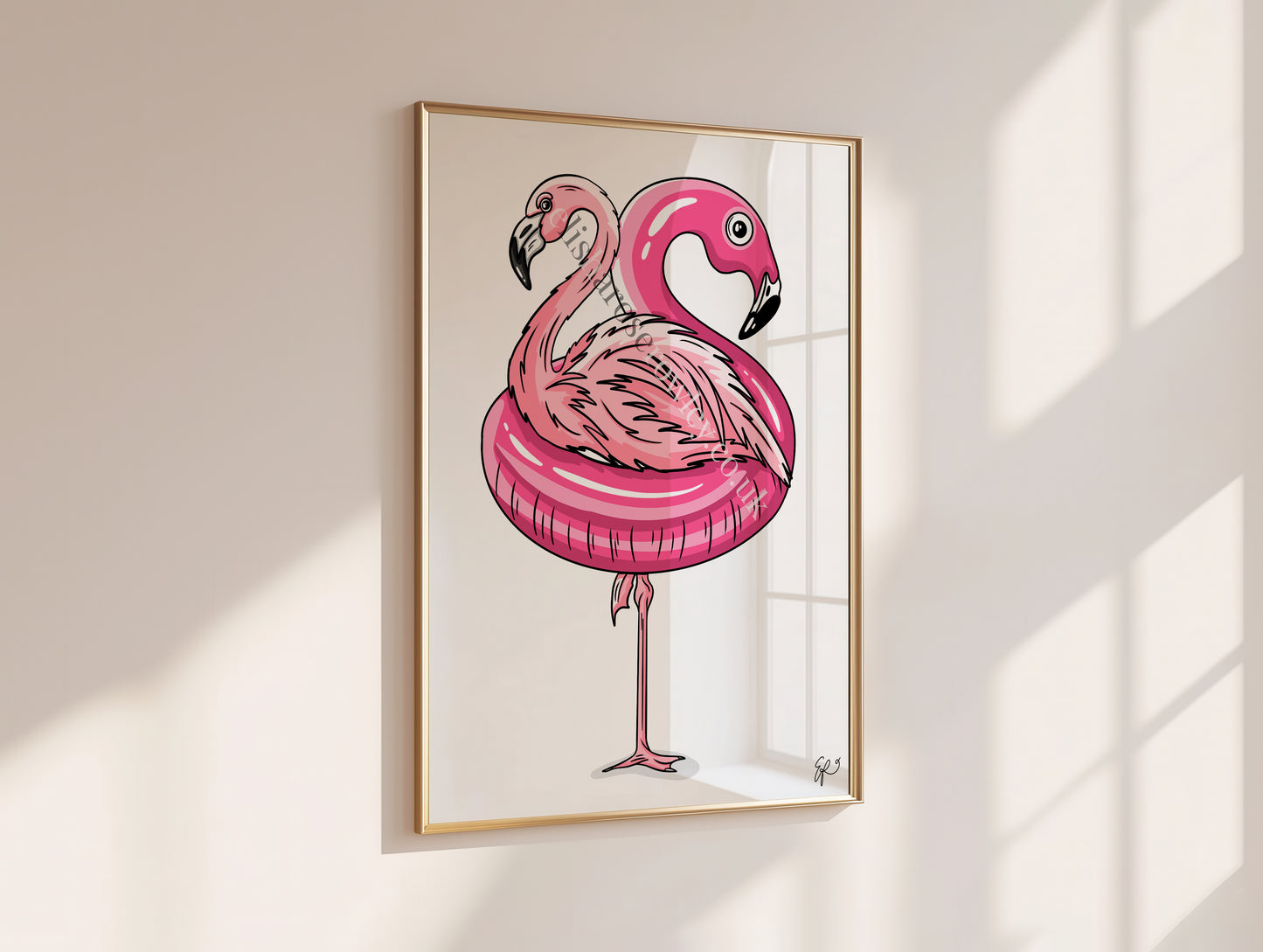 Poolside Flamingo! Summer Animal Art Print