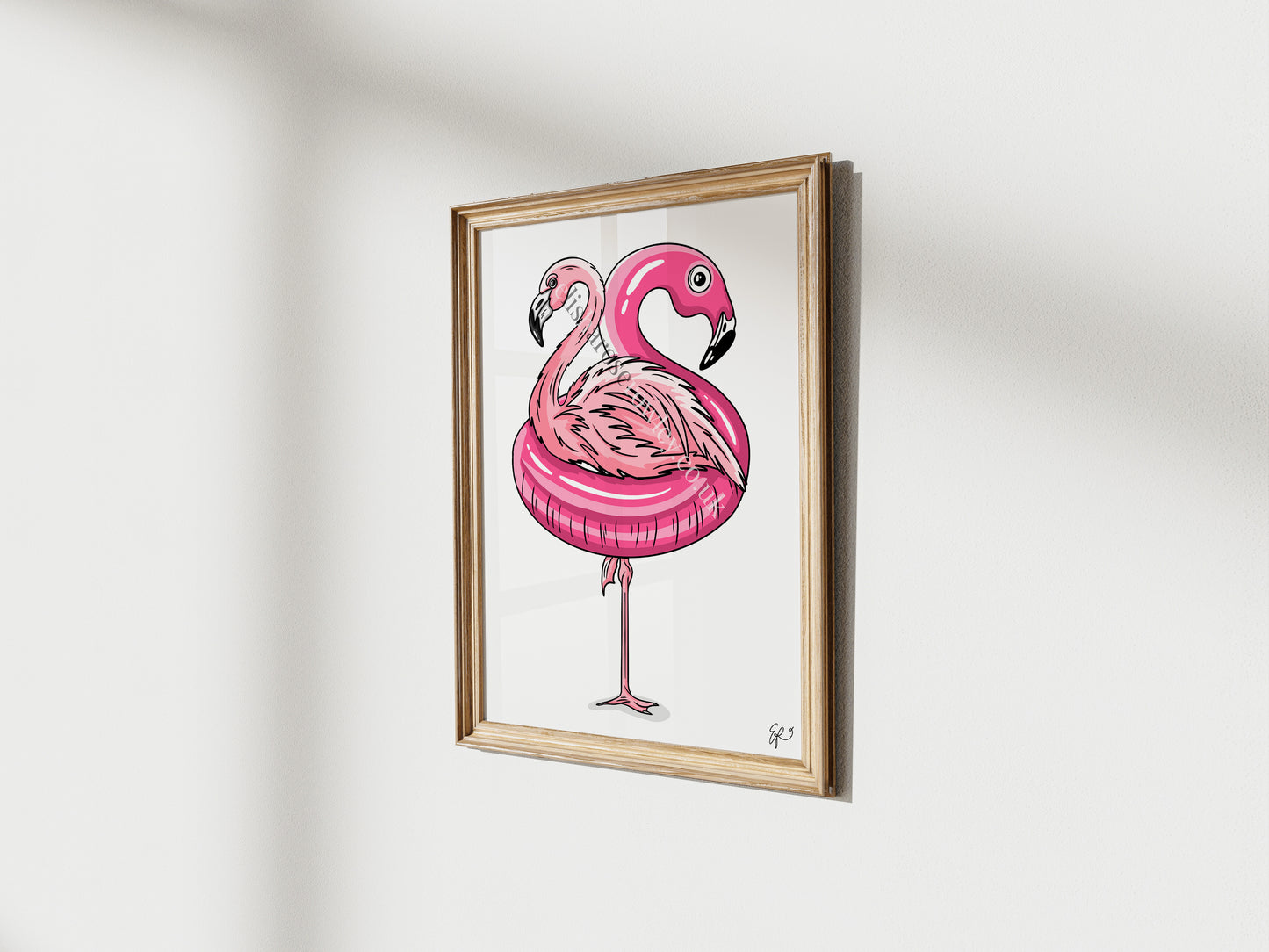 Poolside Flamingo! Summer Animal Art Print
