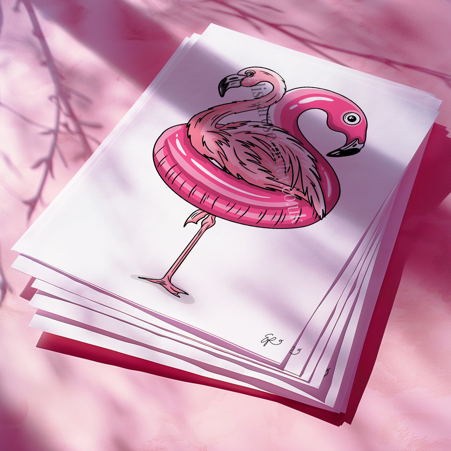Poolside Flamingo! Summer Animal Art Print