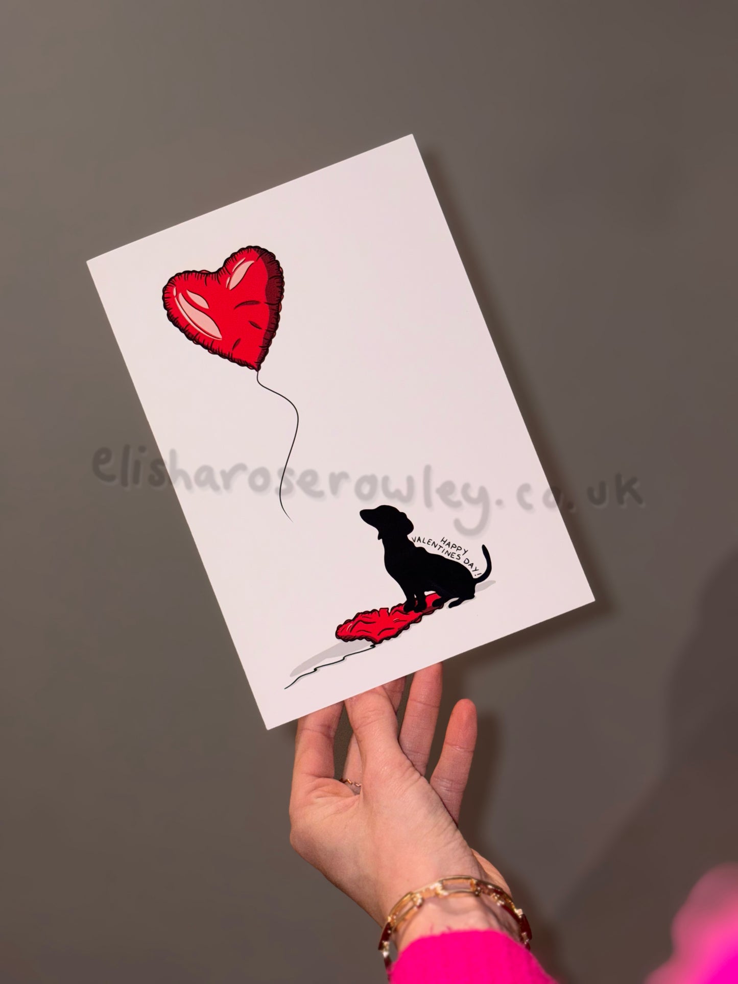 Dog Heart Balloon Valentine's/Anniversary Card! Hand-Drawn and Illustrated Card, A6 or A5, With or Without Text! (Copy)