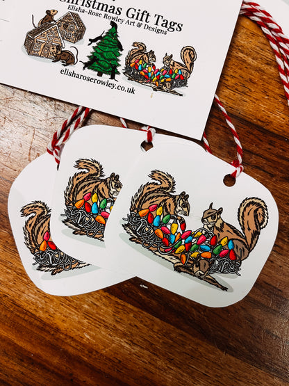 Pack of 10 Christmas Gift Tags - Hand-drawn and Illustrated Gift Tags
