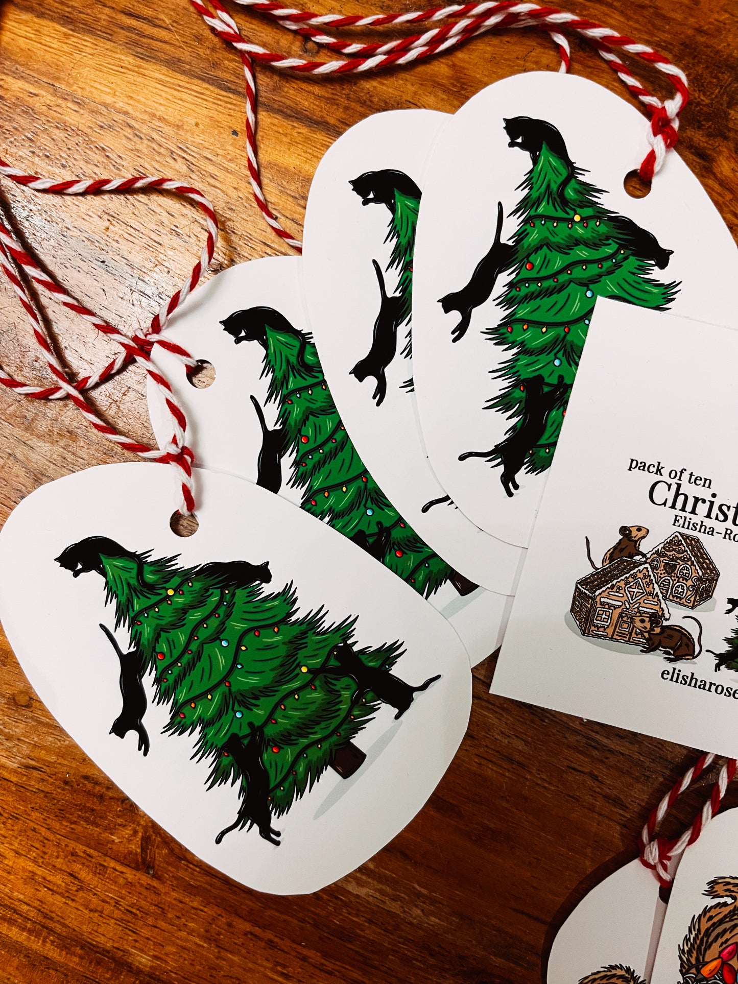 Pack of 10 Christmas Gift Tags - Hand-drawn and Illustrated Gift Tags