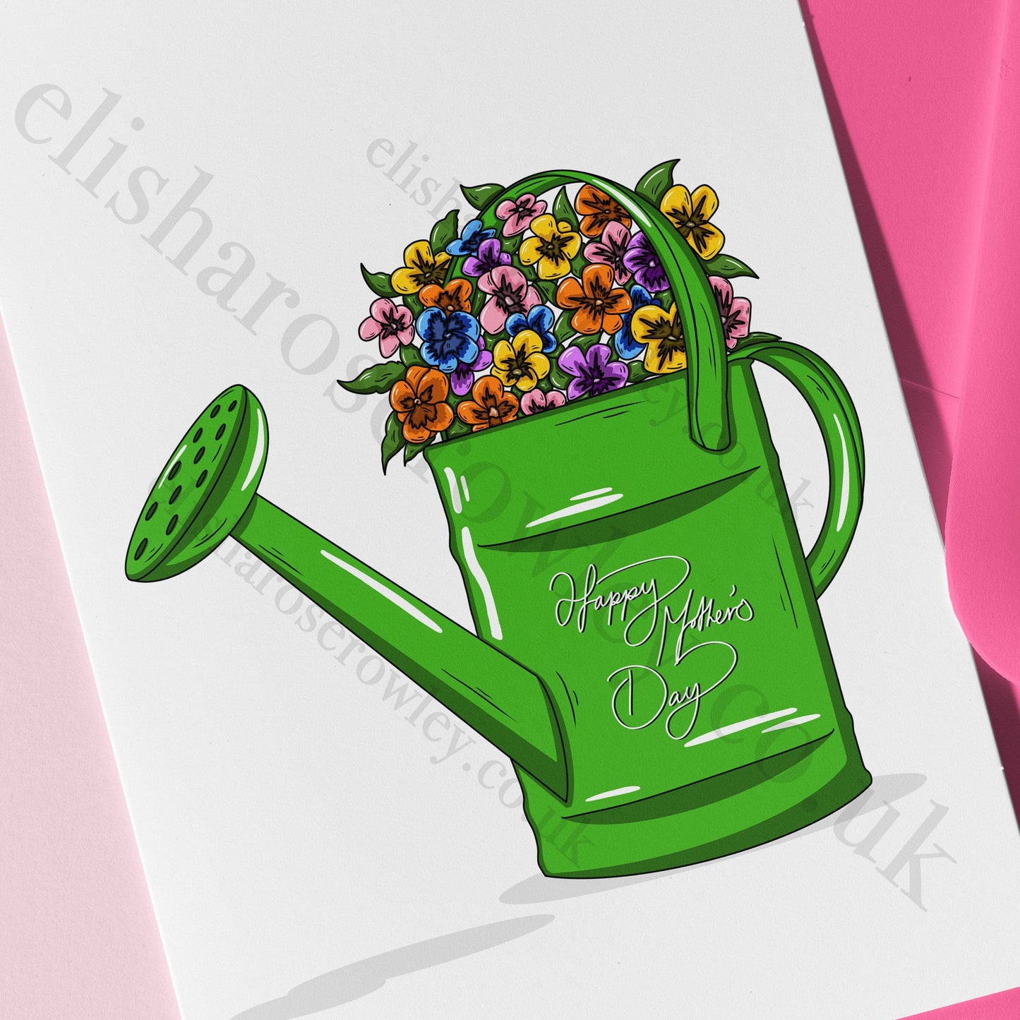 Pansies Springtime Floral Greeting Card - Blank/Birthday/Mother's Day