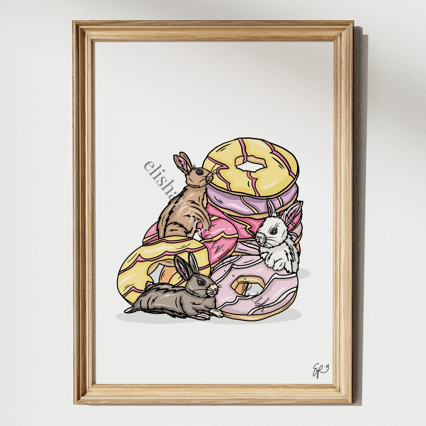 Party Hoppers! Bunny Rabbits and Biscuits, Kitchen Wall Art Print