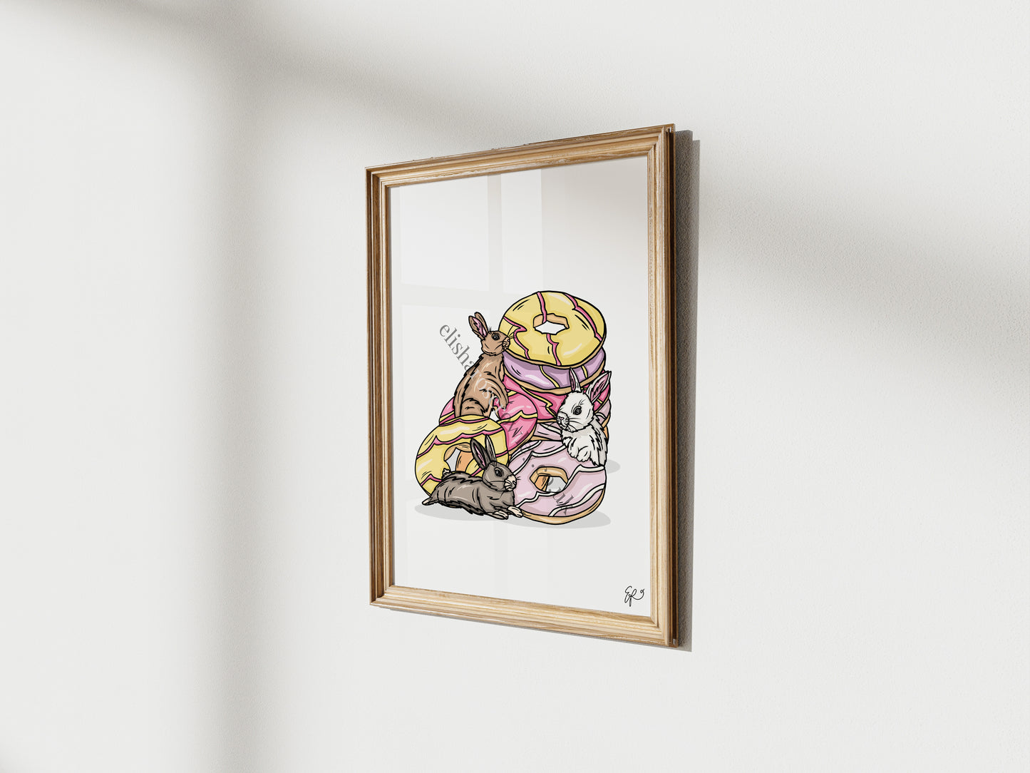 Party Hoppers! Bunny Rabbits and Biscuits, Kitchen Wall Art Print