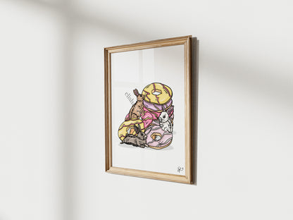 Party Hoppers! Bunny Rabbits and Biscuits, Kitchen Wall Art Print