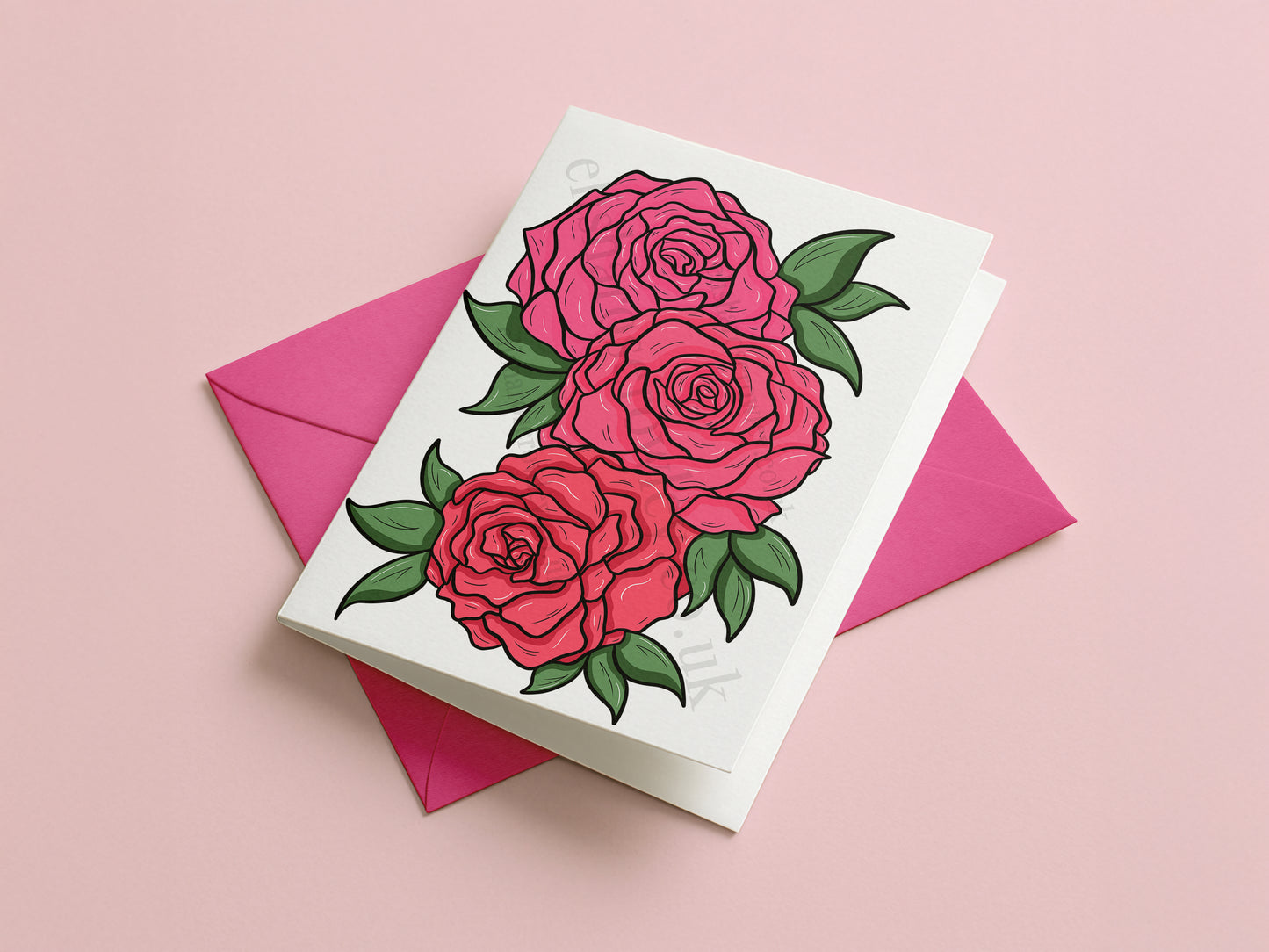 Roses Springtime Floral Greeting Card - Blank/Birthday/Mother's Day