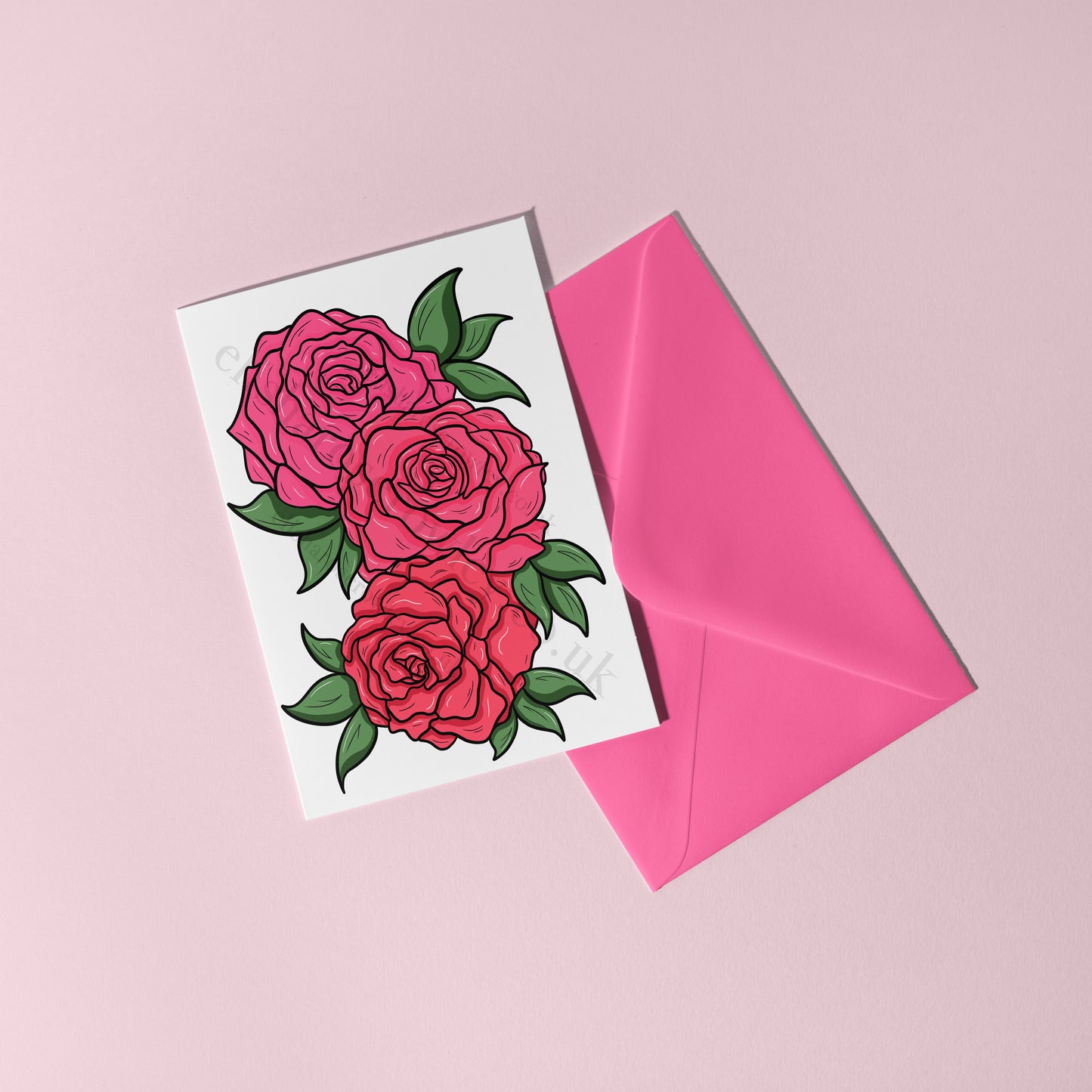 Roses Springtime Floral Greeting Card - Blank/Birthday/Mother's Day
