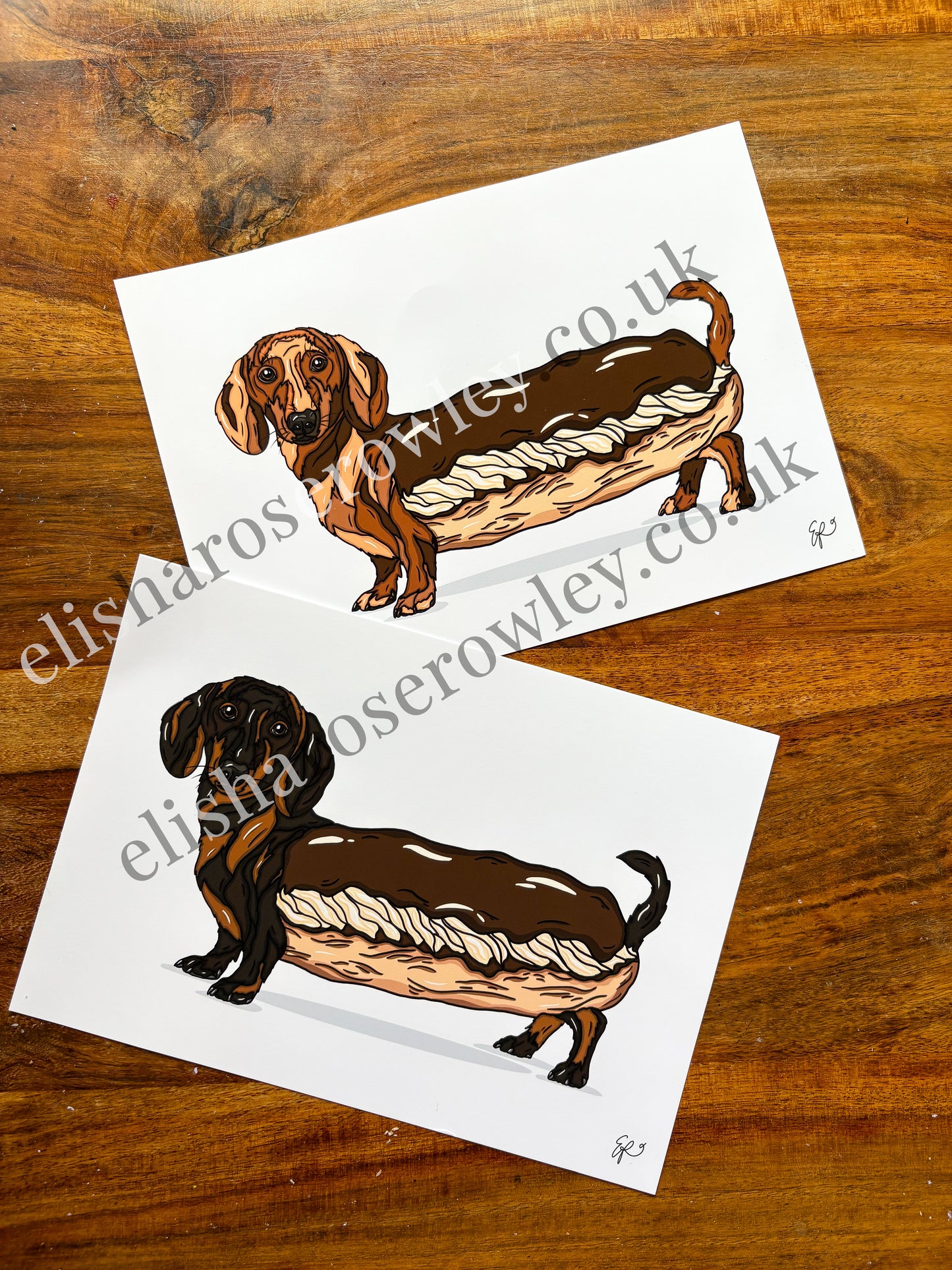 The Dash'clair, Chocolate Eclair Dachshund Dog - Kitchen Art Print
