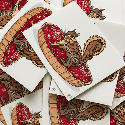 The Strawberry Squirrel, Squirrel on a Jam Tart - Kitchen Art Print