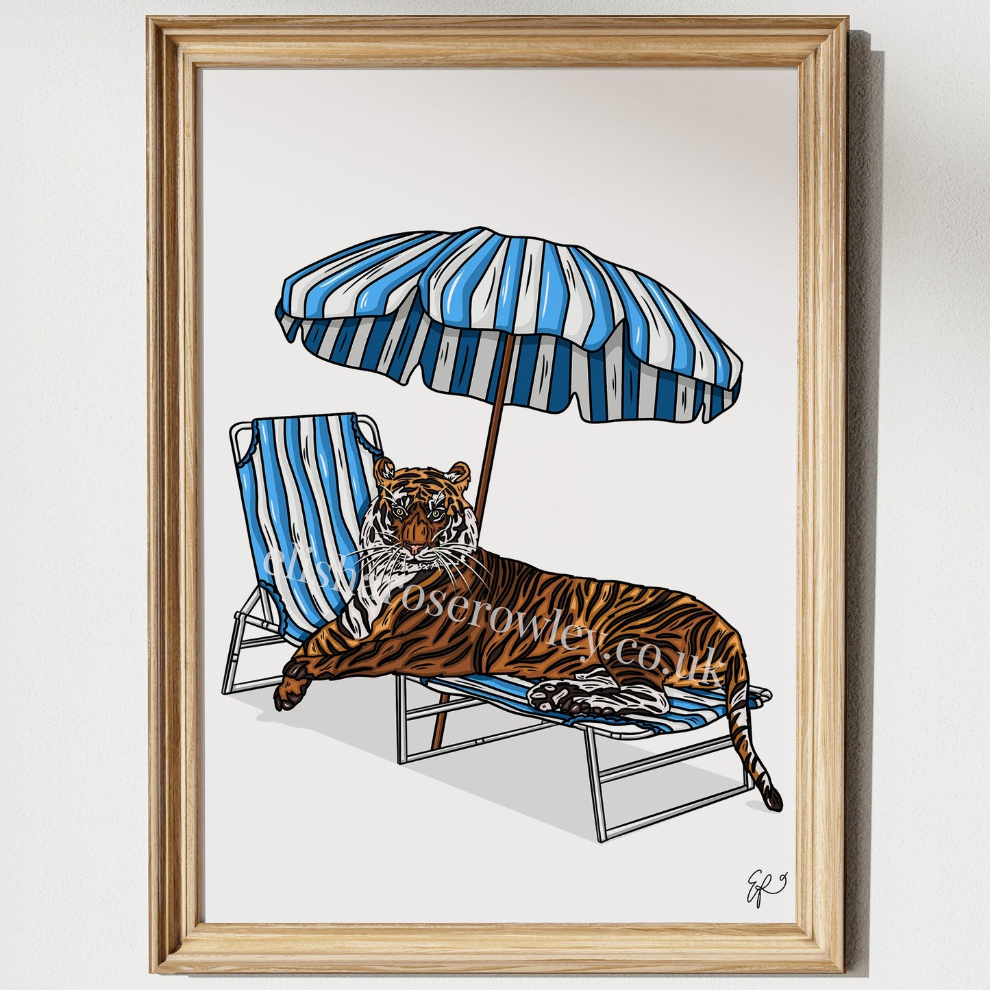 Sunshine and Stripes! Summer Animal Art Print