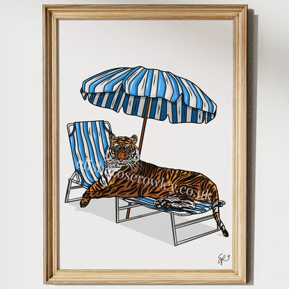 Sunshine and Stripes! Summer Animal Art Print