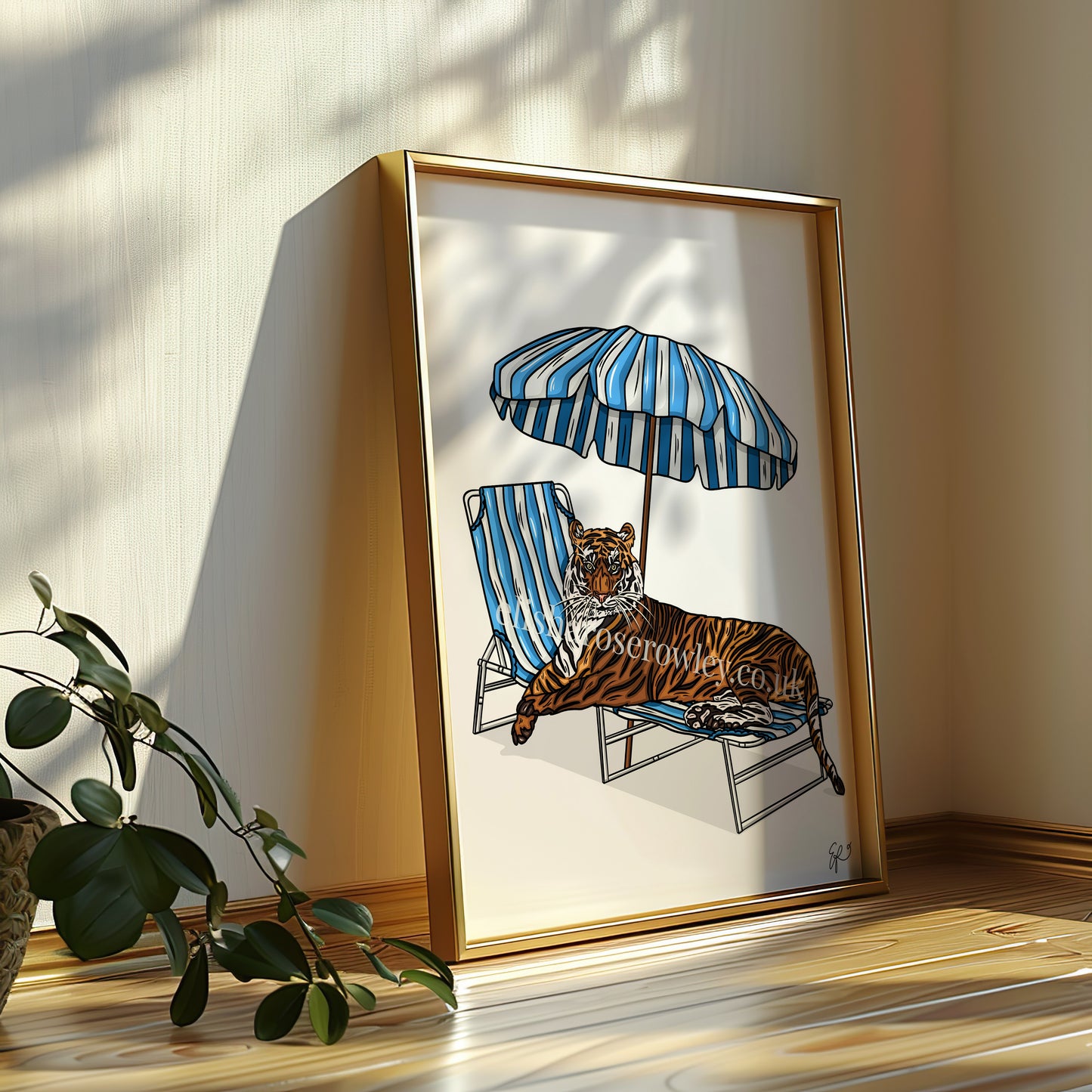 Sunshine and Stripes! Summer Animal Art Print