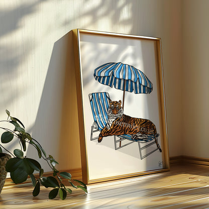 Sunshine and Stripes! Summer Animal Art Print