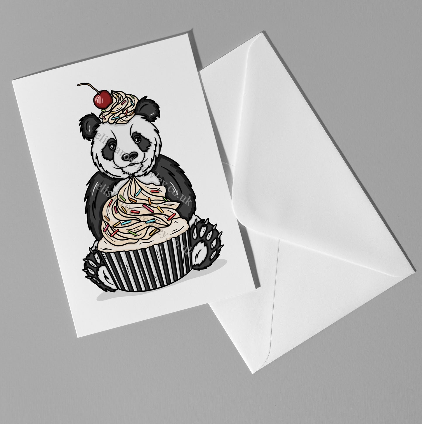 Panda Cupcake Birthday/Celebration Greeting Card