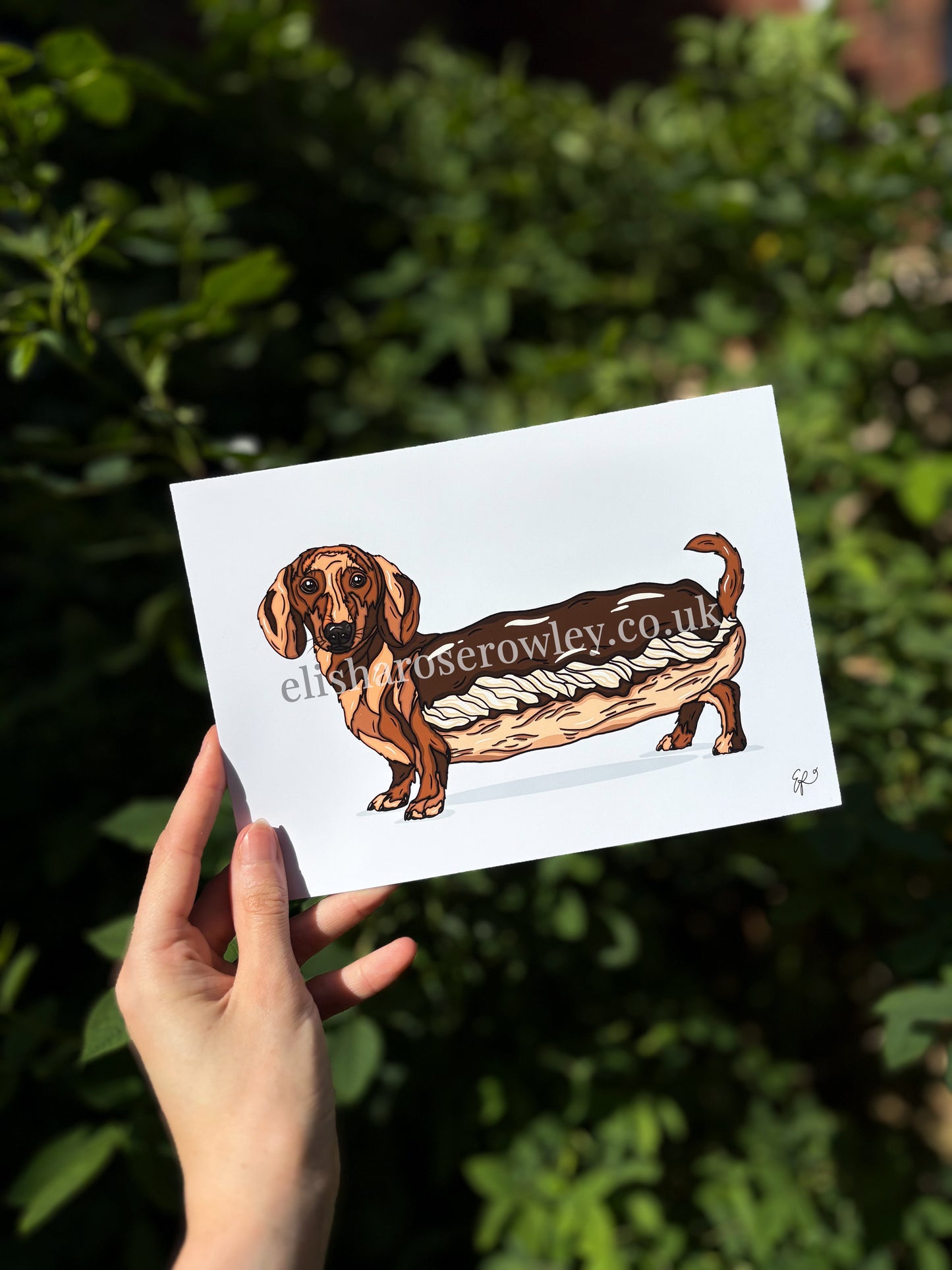 The Dash'clair, Chocolate Eclair Dachshund Dog - Kitchen Art Print