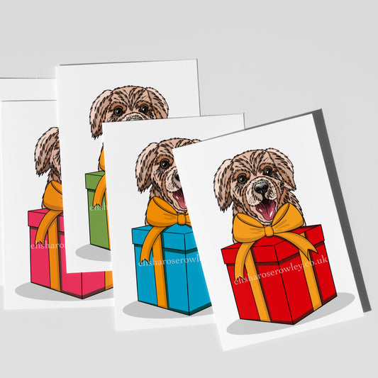 A Dog's Gift, Birthday/Christmas/Every-Day Greeting Card A5, 4 Colours