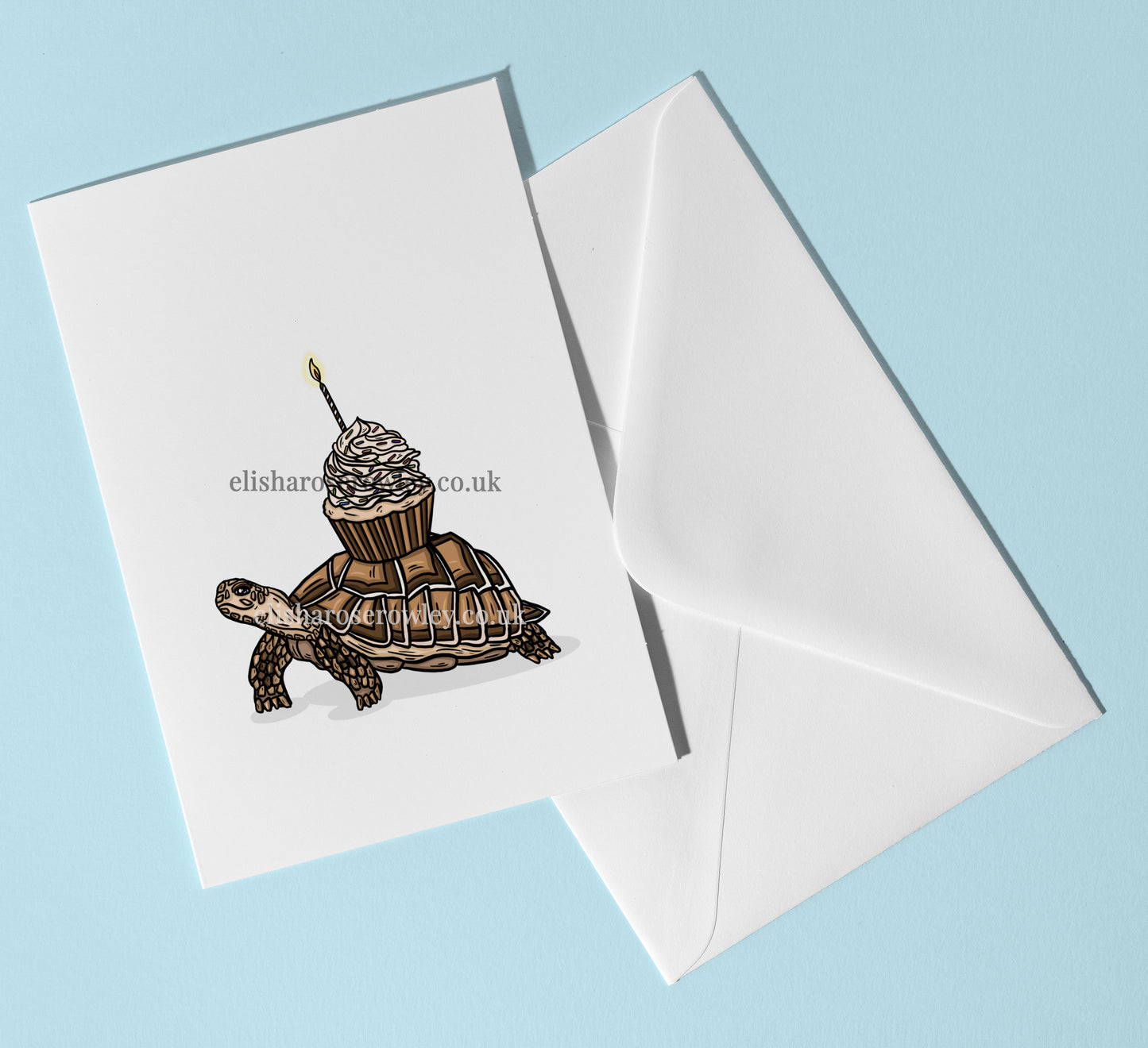Turtle Cupcake! Birthday/Celebration Greeting Card A5