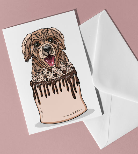 Dog Cake, Birthday/Every-Day Greeting Card A5