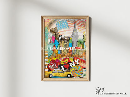 New York City Hand-drawn and Illustrated Art Print