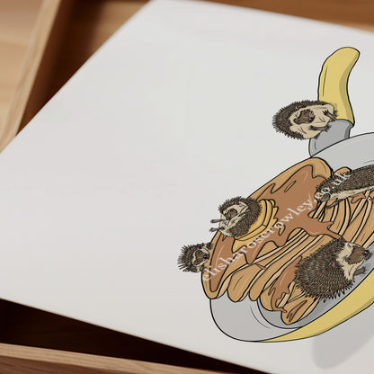 Prickles and Pancakes - Hand-drawn and Illustrated Art Print