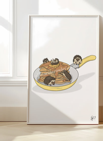 Prickles and Pancakes - Hand-drawn and Illustrated Art Print