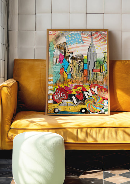 New York City Hand-drawn and Illustrated Art Print
