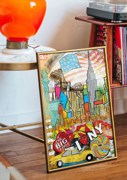 New York City Hand-drawn and Illustrated Art Print